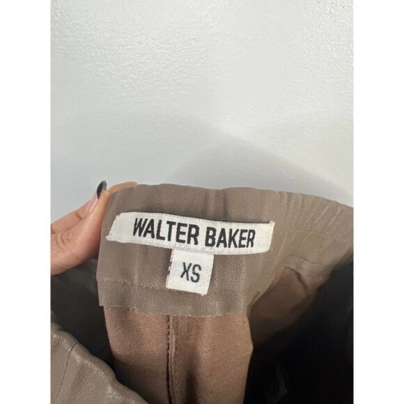 NEW Walter Baker Lori Lamb Leather Cropped Flare Pull-On Pants Tan Size: XS - Picture 6 of 9